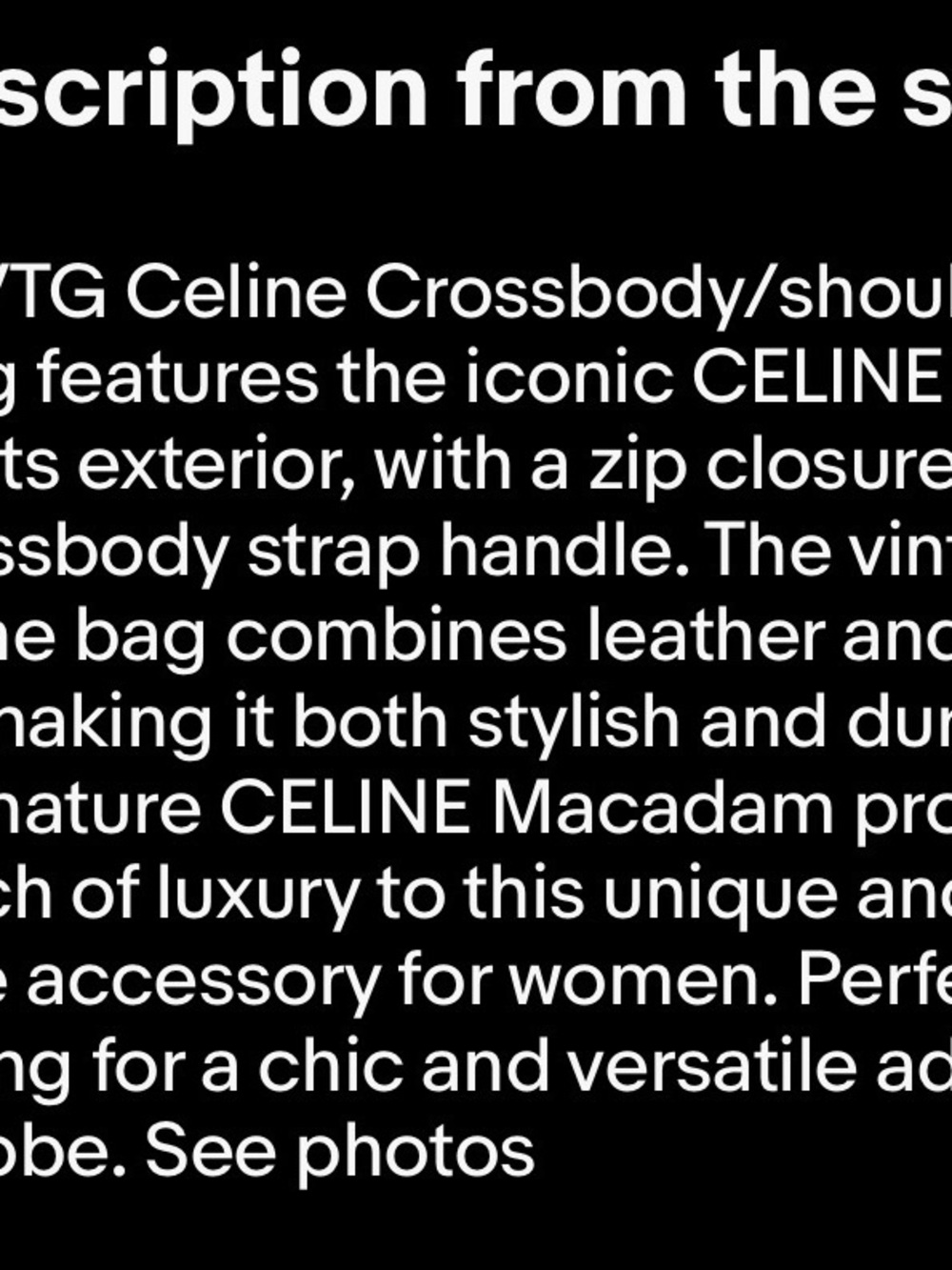 Small VTG Celine Triomphe Pattern Crossbody/shoulder PVC & Leather Luxury Bag - Picture 16 of 16